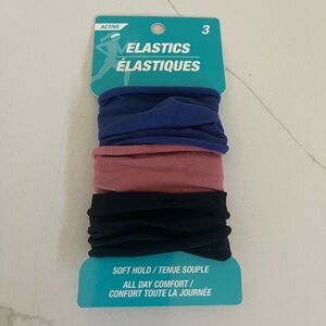 Active USA Blue, Pink, and Black Hair Elastics